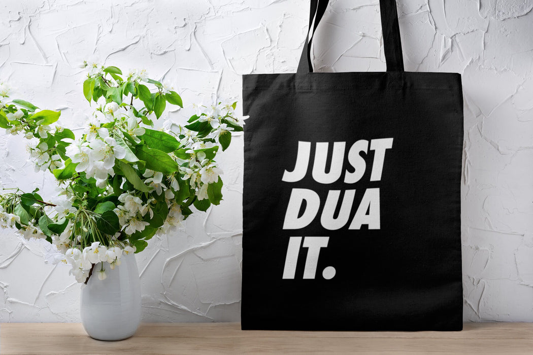 Muslim "Just Dua It" Tote Bag · Cute Funny Arabic Muslim Islamic Eid Ramadan Gift · "Just Dua it" · Cute Muslim Bag · Fun Muslim Clothing