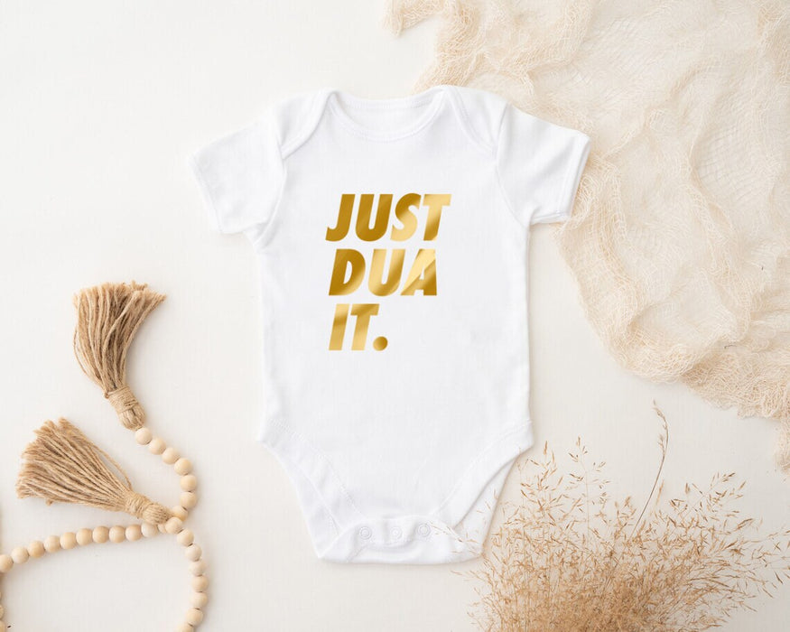 GOLD Just Dua It Onesie