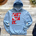 a blue hoodie that says just doa it