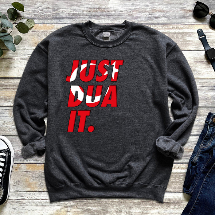 a sweatshirt with the words just do it printed on it