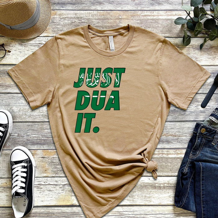 a t - shirt that says just dua it on it