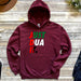 a maroon hoodie that says just dua it