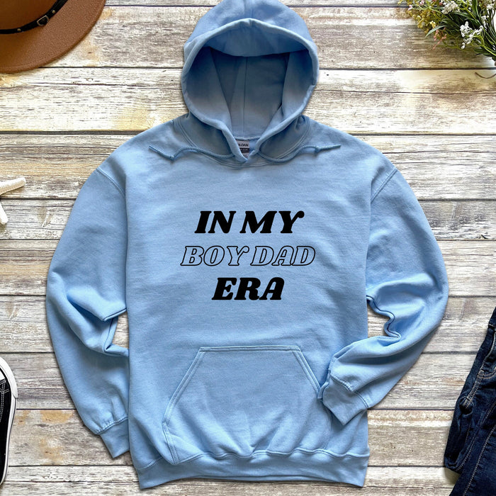 a blue hoodie with the words in my boyfriend era printed on it