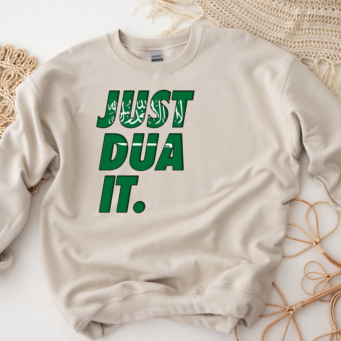 a sweatshirt that says just pua it on it