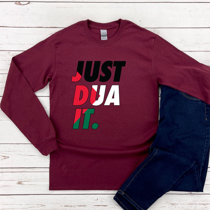 Just Dua It Palestine Flag Long Sleeve Shirt